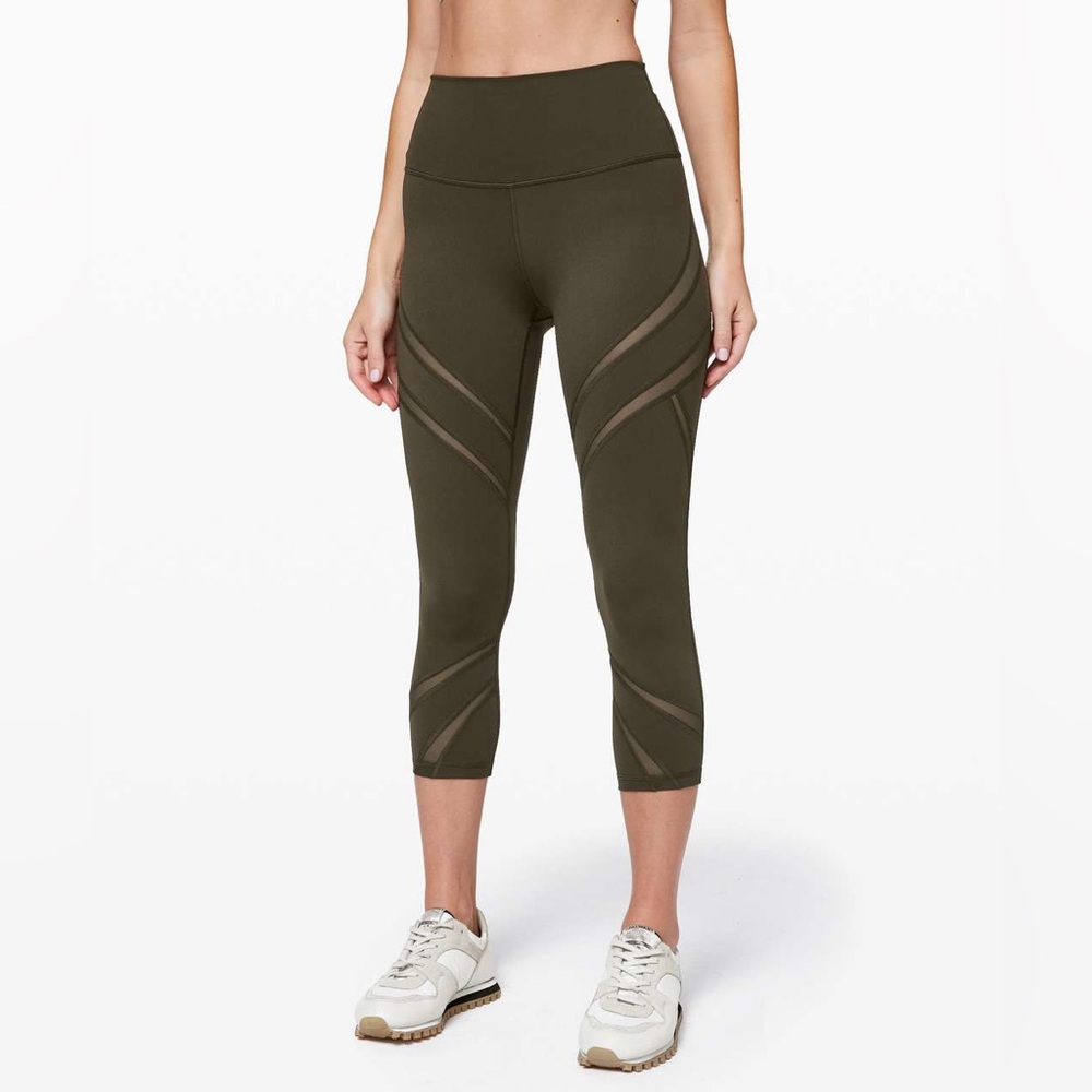 Lululemon Wunder Under High-Rise Crop 21” *Mesh - Dark Olive